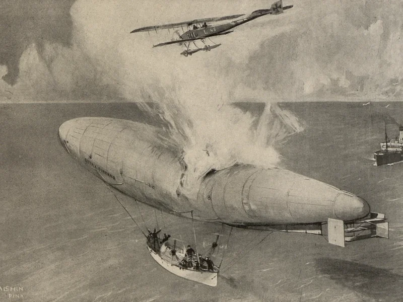 1874-Wilhelm Malchin - Airkill del dirigibile della Marina Militare Italiana Citta de Ferrara